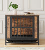 Dog Crate Furniture, Wooden Dog Crate Table, 27.48  Dog Kennel With 2 Sliding Doors And Thick Iron Door Frame, Decorative Pet Crate House For Small Dog Indoor Use Rustic Brown