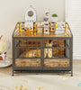 Multi-function Furniture Style Dog Crates With Storage, Dog Crate Furniture Large Wooden Dog Kennel With Double Doors, For Large Medium Dog Indoor, Brown