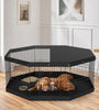 VEVOR Dog Playpen, 8 Panels Foldable Metal Dog Exercise Pen With Top Cover And Bottom Pad, 24in H Pet Fence Puppy Crate Kennel, Indoor Outdoor Dog Pen For Small Medium Pets, For Camping, Yard