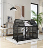 Heavy Duty Dog Crate 54 Inch Indestructible Pet Dog Cage Crate Kennel With Roof Top 2 Doors Removable Trays